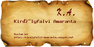 Királyfalvi Amaranta névjegykártya